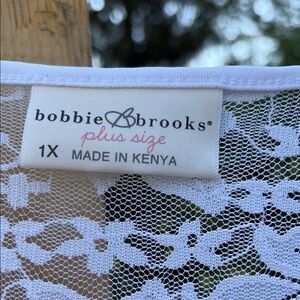 Bobbie Brooks White Lace Plus Size Top